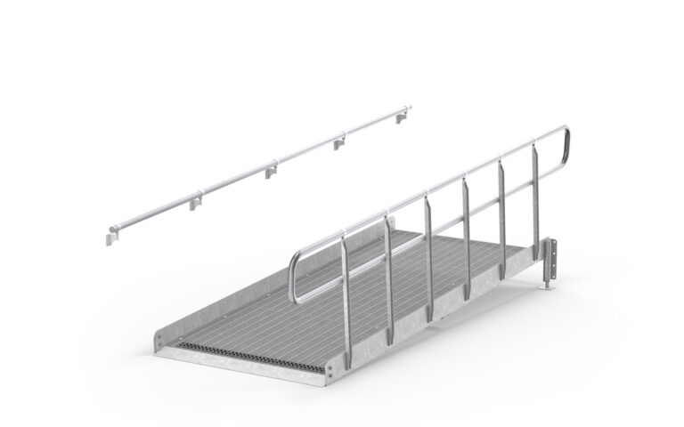 Pyörätuoliluiska - Kaide yhdellä puolella, käsijohde toisella